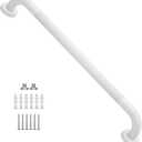 24 Inch Anti Slip Shower Grab Bar Oil Rubbed White 1.25" Diameter,Munzong Bathroom Grab Bar, Knurled Bathroom Balance Bar,Safety Hand Rail Support Handicap Elderly Senior Assist Bath Handle