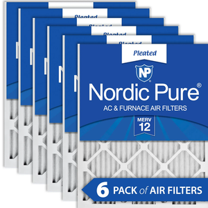 10x24x1 Pleated MERV 12 Air Filters 6 Pack, Actual Size (9.5 x 23.5 x 0.75)