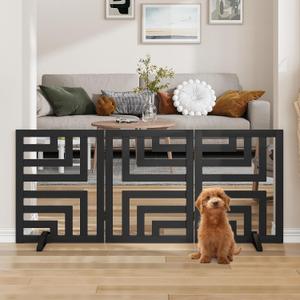 Dog Gate, Wooden Dog Gates for Doorways House and Stairs, Freestanding Pet Gate for Dogs, Puppy Fences Indoor