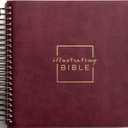 Illustrating Bible CSB - Spiral Bound Bible Journal, Cranberry (8 Point Font)