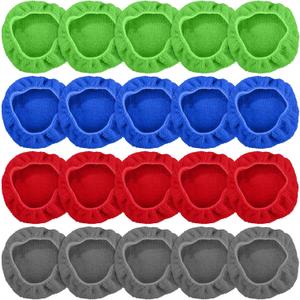 Tallew 20 Pack Windshield Cleaner Microfiber Pads Fit Car Window Cleaning Tool Replaceable Glass Wipes Inside Car Windshield Supplies, Fits 4-6 Inch Tools, 4 Colors