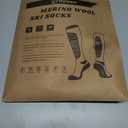 Hylaea Merino Wool Ski Socks, Cold Weather Socks for Snowboarding, Snow, Winter, Thermal Knee-high Warm Socks, Hunting (Medium, Black Dark Grey Grey (3 Pairs))