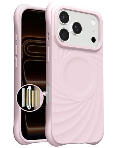 ORNARTO Vortuxe for iPhone 17 Pro Max Case 6.9" | 2X MIL-STD Protection | Camera Button Control | Compatible with MagSafe | Sleek Aesthetic Liquid Silicone Phone Cover | Pink Quartz