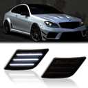 LED Side Marker Lights for 2008-2011 Mer'cedes-Benz Pre-LCI W204 C250 C300 C350 & 2008-2013 C63 AMG & 2005-2007 SL66 AMG, Smoked Len 2PCS (White)