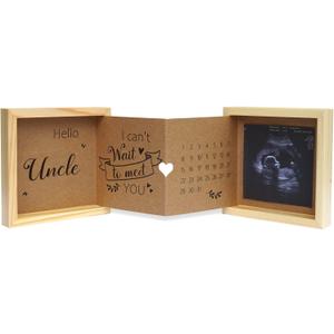 Pregnancy Announcement for Uncle, Baby Announcement Ideas Ultrasound Picture Frame Wooden Keepsake Box