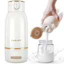 Cordless Portable Bottle Warmer, 17oz Big Capacity Travel Warmer for Breastmilk and Baby Formula, Fast Heating Milk Warmer for Baby with 2Hours Super Fast Charging,149 Pasteurization Function