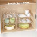 STARLATTA Acrylic Cabinet Organizer Shelf,4 Pcs Stackable Kitchen Counter Shelves,Spice Rack,Countertop Organizers,Clear Plastic Storage Organization for MakeupBathroom,Cupboard,Desk,Pantry