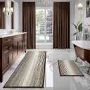 BSICPRO Bathroom Rugs and Mats Sets, 2 Piece Thick Absorbent Chenille Bath Mat Rug Set Non Slip, Soft Shaggy Bath Room Floor Mats for Bathroom, Machine Washable (Brown, 20" x 60" Plus 20" x 32")