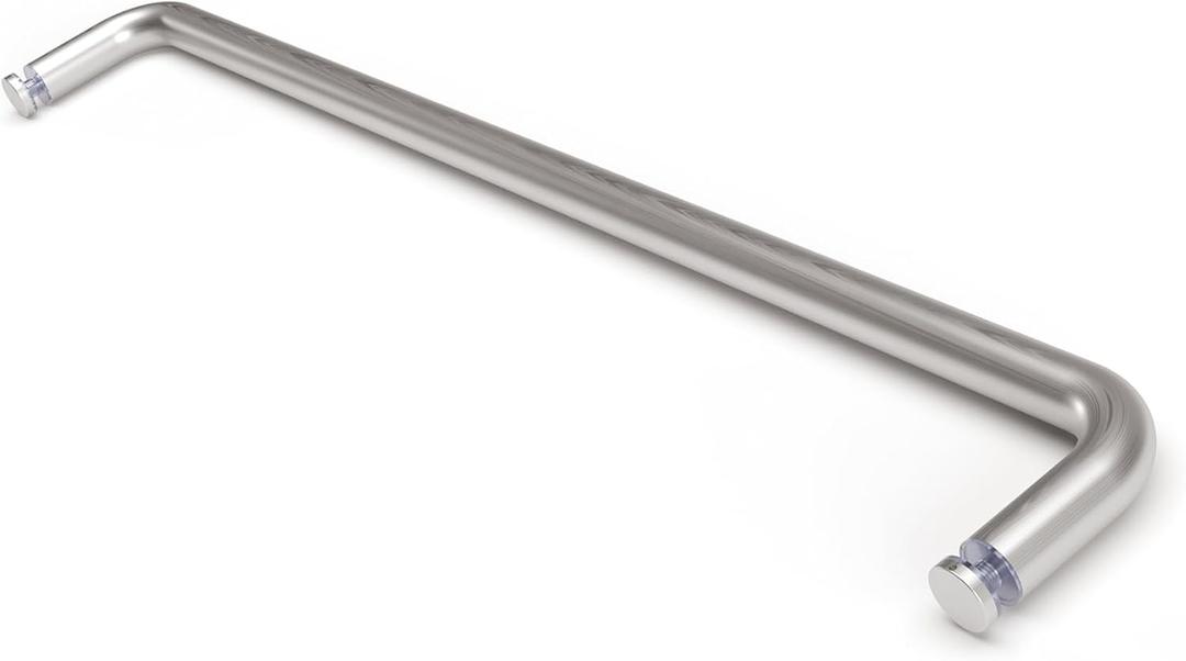 Shower Door Handle, 22 Inch Stainless Steel Towel Bar Compatible with 1/4~3/8 (6~10mm) Thickness Glass, for Commercial and Residential Frameless Heavy Glass Doors. Brushed Nickel.