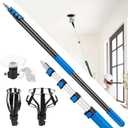 26 FT Reach Light Bulb Changer for High Ceilings,20FT Telescopic Extension Pole for High Ceilings and Recessed Lights, High Reach Light Bulb Changer with Baskets and Suction Cup, Light Bulb Removal Tool