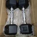 PAPABABE HEX Dumbbell Set 7.5lb, Rubber Encased Home Gym Dumbbells, Exercise & Fitness Weights Dumbbells for Women & Men, Hand Weight for Strength Training