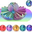 Gear Ball 3D Printed Cube Fidget Toy,Gear Sphere Fidget Toys,Sensory Toys for Stress and Anxiety Relief, Desk Toy Fidget Spinners,Stocking Stuffers for Adults & Kids Gift (Blue Green Purple, 3.1 Inch)