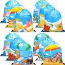 Eccliy 24 Pcs Summer Pool Party Favor Bags Drawstring, Beach 11.8x10