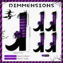 4 Pack Halloween Witch Legs Decor Witch Striped Table Leg Stocking Chair Leg Covers for Halloween Parties(Black,Purple)