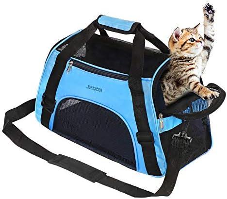 JMOON Soft-Sided Pet Carrier Bag - Airline Approved for Cats and Dogs - Foldable Comfort Travel Carrier