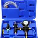 JIFETOR Cooling System Vacuum Purge Radiator Coolant Refill Tool Kit, Universal Automotive Water Tank Pneumatic Vacuum Antifreeze Change Filler Set, with Adapter Case Hose for Car Van SUV Truck
