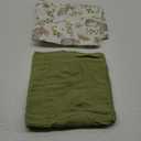 LifeTree Baby Swaddle Blankets, Boys Girls Muslin Swaddling Wrap Receiving Blanket for Newborn, 70% Viscose from Bamboo and 30% Cotton, Large 47" x 47", Rabbit and Grass Green Pattern