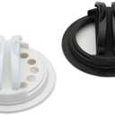 Jarware Spice Lids for Regular Mouth Mason Jars, Set of 2, Black and White