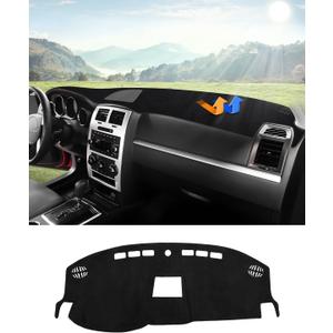 Autorder Dashboard Cover Mat for 2008 2009 2010 Dodge Charger Accessories Dash Cover Flannel Dash Mat Sunshade Glare UV Rays Protector