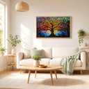 Amzgo 1000 Pieces Stained Glass Jigsaw Puzzle, Beautiful Tree of Life Art Puzzles for Adults, Unique Fun Impossible Hard Difficult Challenging Pretty Puzzles, Colorful Mosaic Nature Puzzle, 27.5 x 19.7 inches