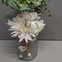 Faux Flowers with Vase,Artificial Silk Flowers in Vase, Fake Plant Eucalyptus and Willow,Flower Arrangement for Home Farmhouse kitchen Dining Table Centerpiece Decorations Coffee Table Decor (White)