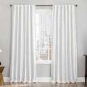 Sun Zero Brookhaven 1-Pack Embroidered Floral Pleated Look 100% Blackout Back Tab Curtain Panel Pair, 50" x 96", Cream