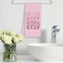 Pink Inspirational Kitchen Towels, Preppy Hand Towels Decor for Bathroom Girly Room, Dream Big Dish Towel, Posotive Tea Bar Waffle Towel for College Dorm Girls 16x24in