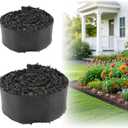 Lukloy 2 Pack 140" X 5.75" Black Rubber Mulch for Landscaping Reduced Weed Growth, Cuttable Recycled Rubber Mulch Roll Mat, Permanent Natural-Looking Tree and Playground Gardening Edging Border