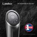 Lasko Apex Tower Fans Oscillating Quiet 42" - 29 ft/s Airflow, 28 dB, 90° Oscillation, 12H Timer, Air Filter for Hair & Dust, Remote, Black, Floor Fans for Home Bedroom, RST200