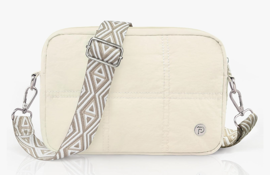 Crossbody Bags for Women, Small Quilted Shoulder Handbag with Adjustable Guitar Strap and Card Slots, Travel Purse