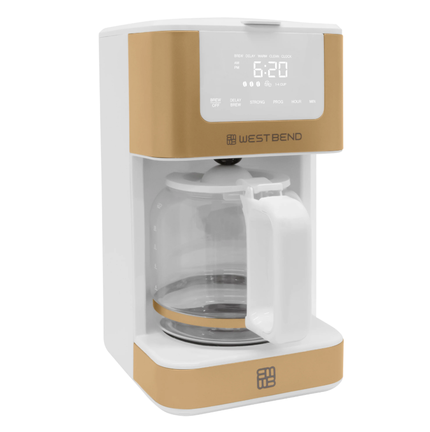 West Bend - 12-Cup White-Gold Hot & Iced Coffee Maker - CMWB12WG13