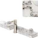 24 Inch Suction Cup Over Sink Shelf, Large No-Punch Sink Shelf Over Faucet, Bathroom Countertop Organizer, Suitable for Kitchen/Bathroom (Clear)