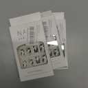 3 x IMSOHOT Press on Nails Short Square Fake Nails White Glossy Full Cover Glue on Nails Green Leaf False Nails for Women Girls Squoval Spring Summer Nail Kit