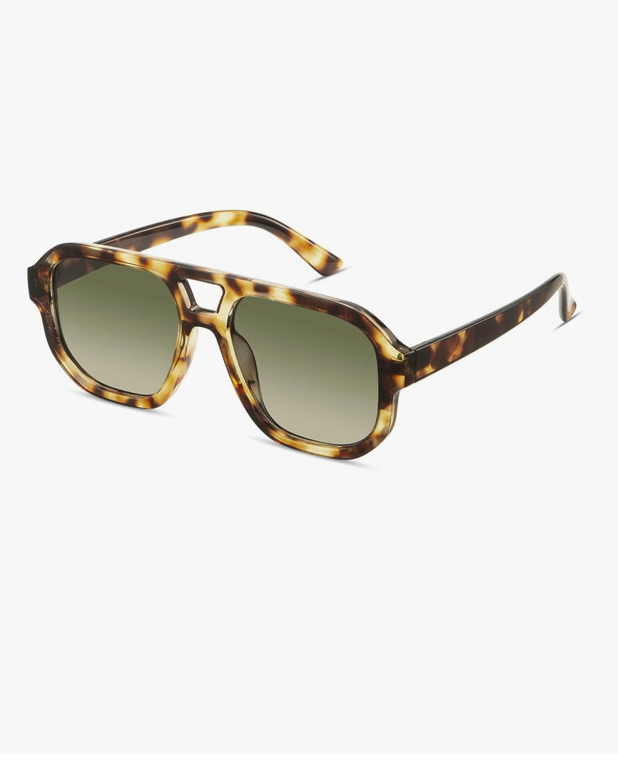 livho Trendy Polarized Square Aviator Sunglasses Women Men Square Eyewear Frame, Retro Sun Glasses for Women Men 2025 Shades