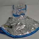 EraSpooky Women's Sexy Space Alien Costume Vintage Adult Shiny Metallic Robot Dress with Hat S