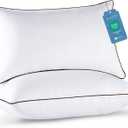 JOLLYVOGUE Standard Pillows Set of 2, Cooling and Supportive Pillows Full Size Set of 2 for Side and Back Sleepers, Down Alternative Hotel Collection Sleeping Pillow (01 - Classic Design)