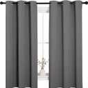 NICETOWN Thermal Insulated Grommet Blackout Curtains for Bedroom (2 Panels, W42 x L63 -Inch, Grey)