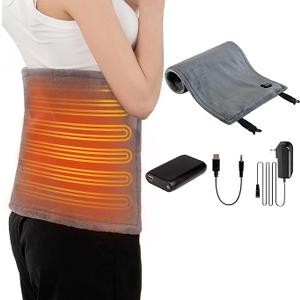 Heating Pad for Pain & Cramps Relief, Gifts for Mom,12"x24" Cordless Electric Heat Pad with Adjustable Straps, 15000mAh Battery Powered, 3 Heat Levels, Auto Shut Off, for Back, Shoulder, Leg