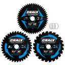 CRALY 5-3/8 Inch 24&36T Wood Framing/Finish & 50T Aluminum Cutting Circular Saw Blade, 20mm Arbor, Carbide Tipped, Thin Kerf, Black Ice, for Wood, Aluminum, Plastic, 3-Pack(C054243650-3D)