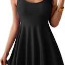 B2prity One Piece Swimdress Swimsuits for Women Tummy Control Swim Dress Cute Modest Skirt Bathing Suit (Large, Black)