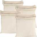 4-Piece Large Durable Organic Cotton Mesh Laundry Bags with Sturdy Zippers and Breathable Mesh are Delicate Laundry Bags for Underwear, Clothes, Pants and Socks
