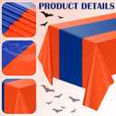 Oudain 4 Pcs Blue and Orange Tablecloth Dragon Party Anime Theme Table Cloth 108 x 54 Inch Plastic Disposable Rectangle Tablecovers for Birthday Themed Party Decoration Supplies
