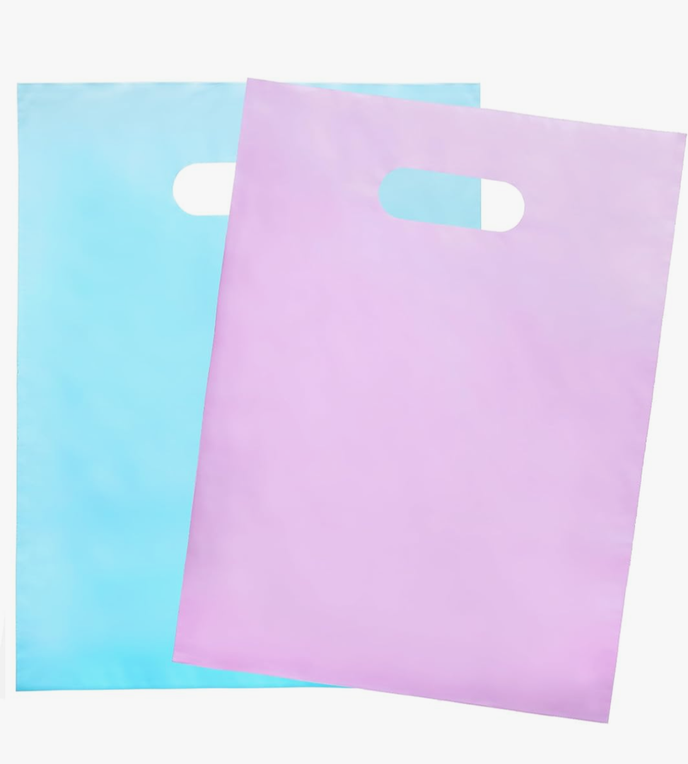 Merchandise Bags Pastel Pink & Pastel Blue Color 200 Count 9"x12" Size 1.5Mil Thick