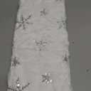 Christmas Sequin Tree Skirt 30in,White Soft Thick with Silver Snowflakes Decorations for 3FT 4FT 5FT Xmas Tree