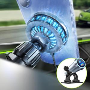 LISEN for Qi2 15W MagSafe Car Mount Charger,Rapid Cooling Drop 18 in MinutesIncludes Vent/Dashboard Holder & Car Charger, iPhone 16 Pro Max Car Accessories, Fits Galaxy S25 Ultra with MagSafe Case