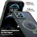 Magnetic Case for iPhone 12 Pro Max, with Invisible Ring Stand, Military Drop Protection, Shockproof Anti-Fingerprint Matte Protective Cover for iPhone 12 Pro Max, Dark Green