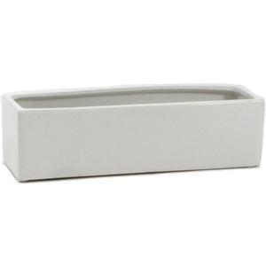 WGVI Long Rectangle Ceramic Planter Vase in White 14" x 4" x 4"H, Rectangular Box Block Terrarium Pot, Flower Arrangement, Tabletop Centerpiece, Home Decor Organization Storage Container, 1 Pc, White