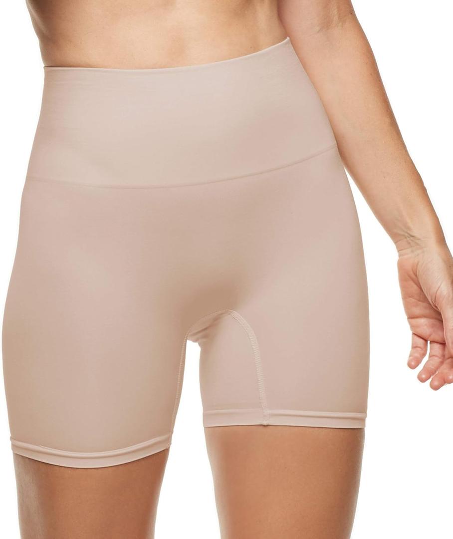 ESSENTIALS BY TUMMY TANK womens Seamless Shaping Short (Small-Medium, Almond)