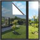 Homein One Way Window Privacy Film, Heat Blocking Reflective Mirror Window Tint for Home See Out Not in, Sun Blocker UV Protection Peel and Stick House Glass Door, 17.5 in X 6.5 Feet, Silver (3 Pack)