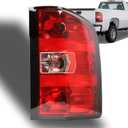 Nakuuly Tail Light Assembly Compatible With 2007-2013 Chevy Silverado 1500 2500HD 3500HD GMC Sierra 2500 HD 3500 HD Right Passenger Side Taillight Rear Brake Lamps with Bulb and Harness